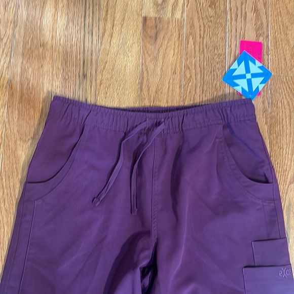 NWT EXCEL COMFORT FUNCTION FOR HEALTH CARE PROVIDERS ELASTIC WAIST BURGUNDY S - Picture 3 of 6